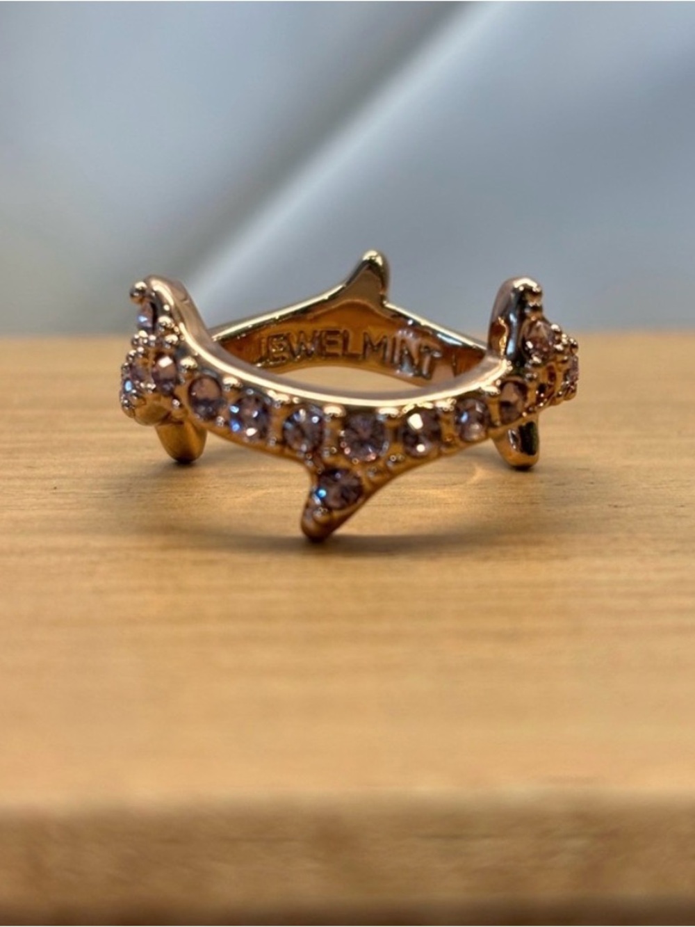 Jewelmint Rose Gold Crystal Crown Ring